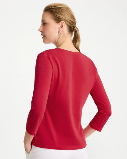 Chico's Popular | Cotton Stretch 3/4 Sleeve Tee