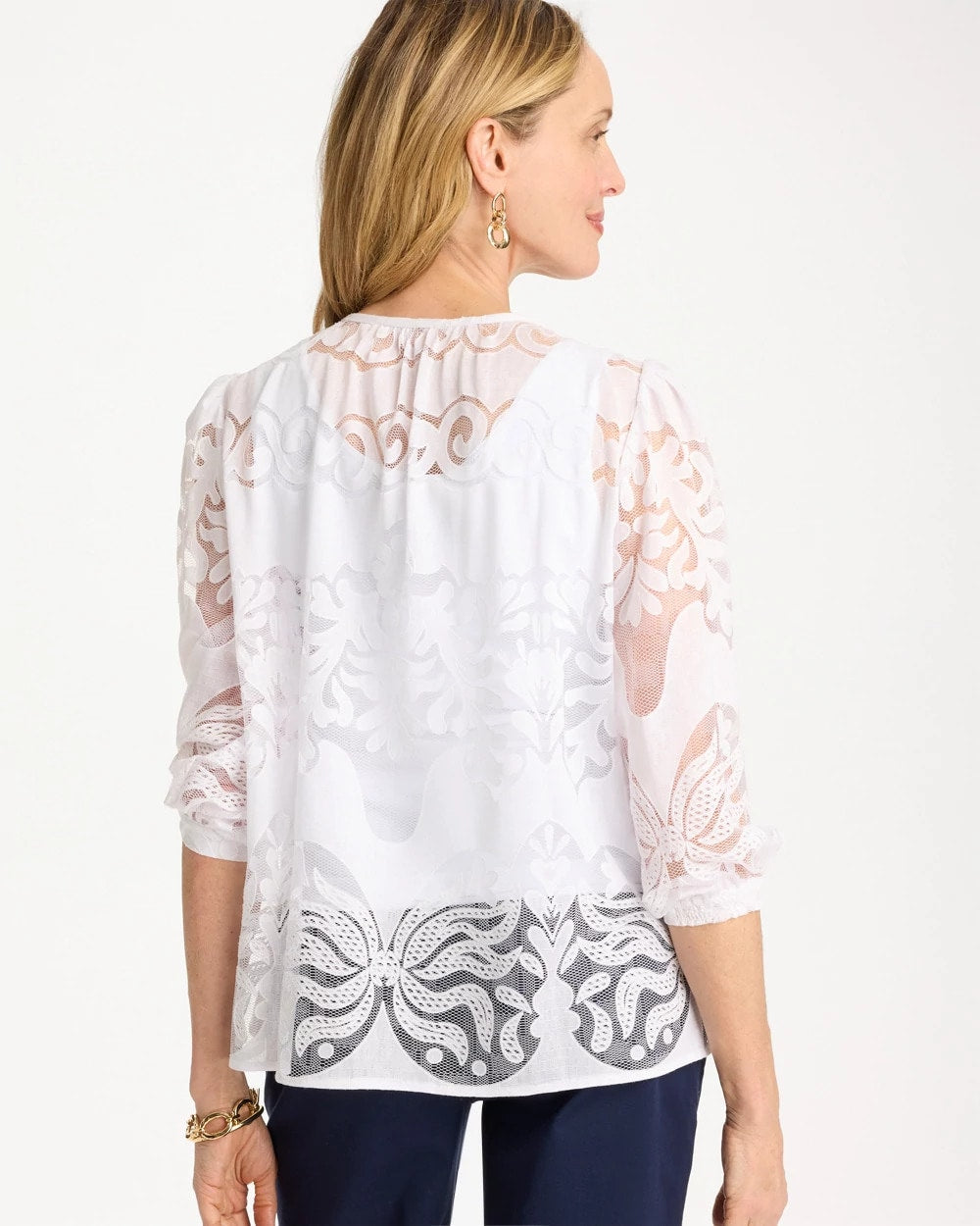Chico's Essential | Lace Burnout Blouse