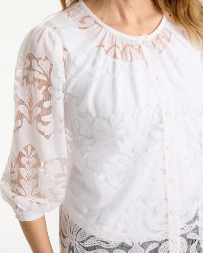 Chico's Essential | Lace Burnout Blouse