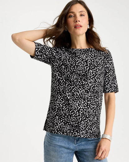 Chico's New | Printed Pima Elbow Sleeve Tee