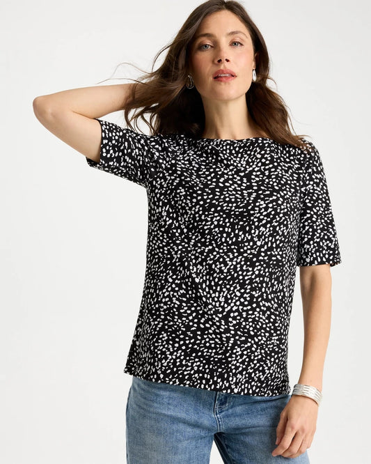 Chico's New | Printed Pima Elbow Sleeve Tee