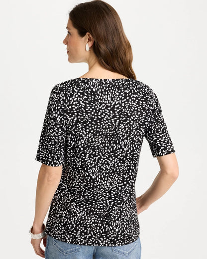 Chico's New | Printed Pima Elbow Sleeve Tee