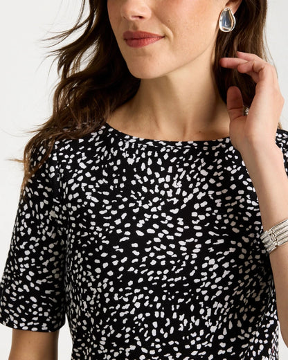 Chico's New | Printed Pima Elbow Sleeve Tee