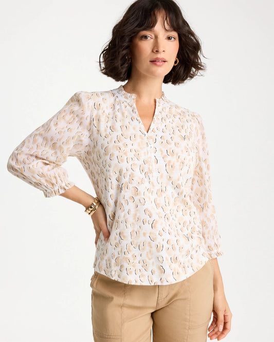 Chico's Recommended | Animal Print Ruffled V-Neck Top
