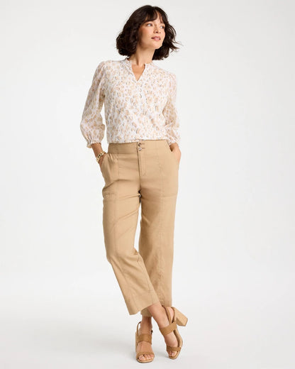 Chico's Recommended | Animal Print Ruffled V-Neck Top