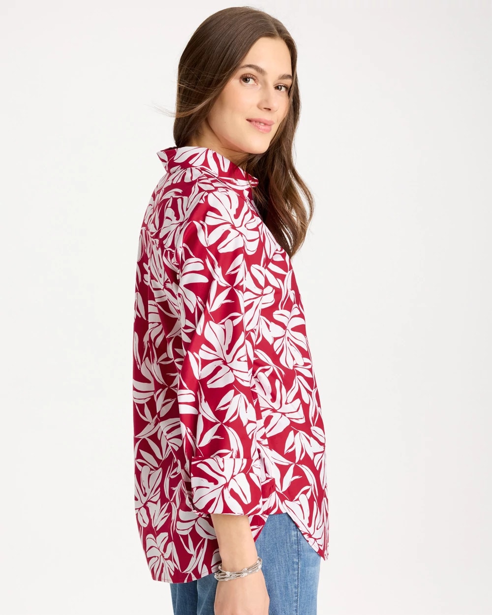 Chico's Top Pick | No Iron™ Stretch Palm Print Shirt