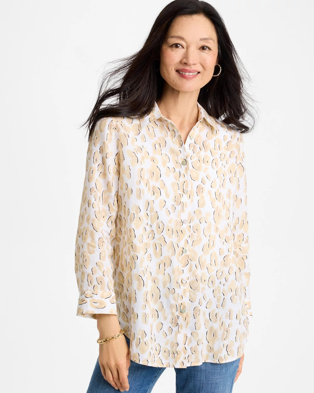 Chico's Trusted | No Iron™ Linen Animal Print Shirt