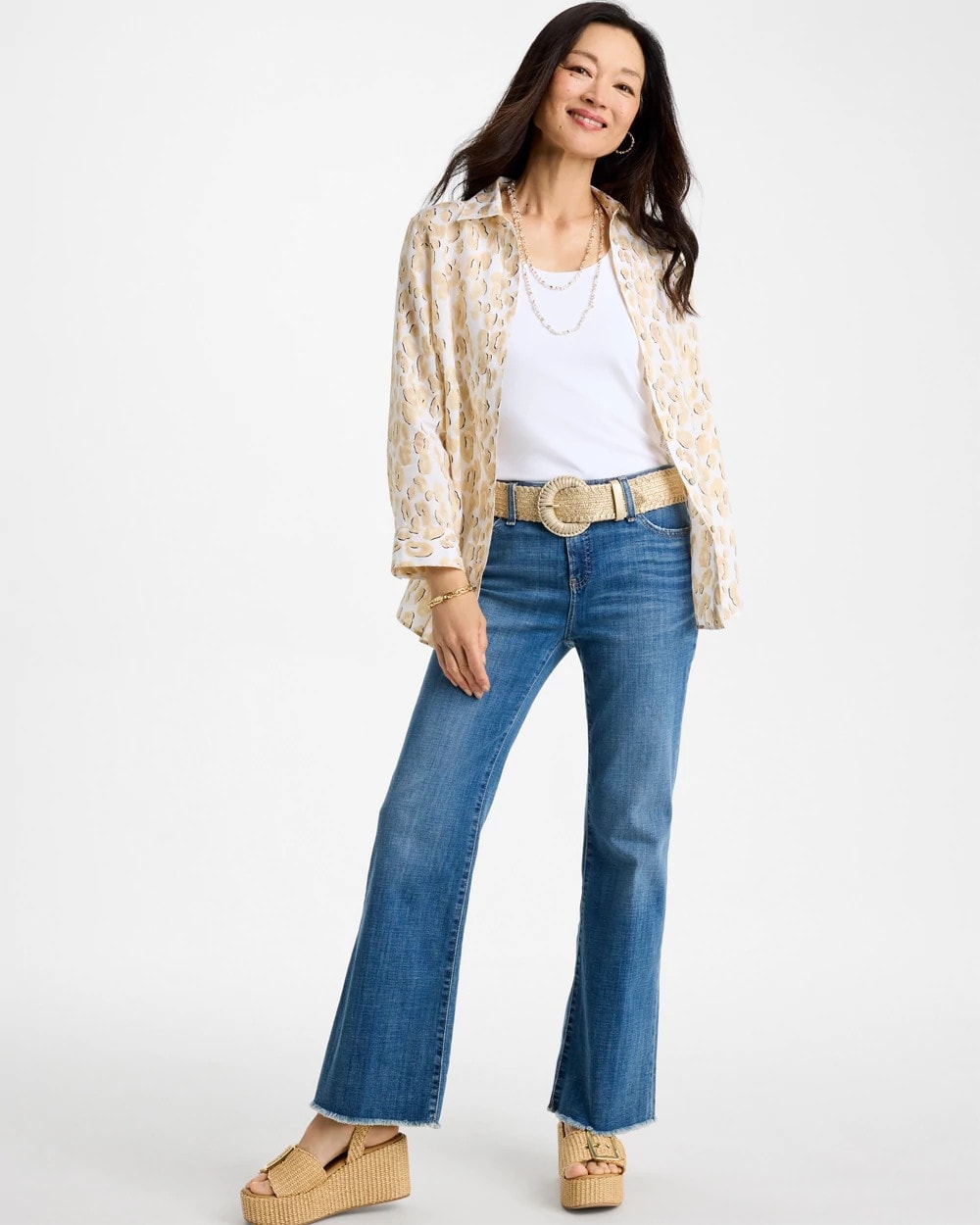 Chico's Trusted | No Iron™ Linen Animal Print Shirt
