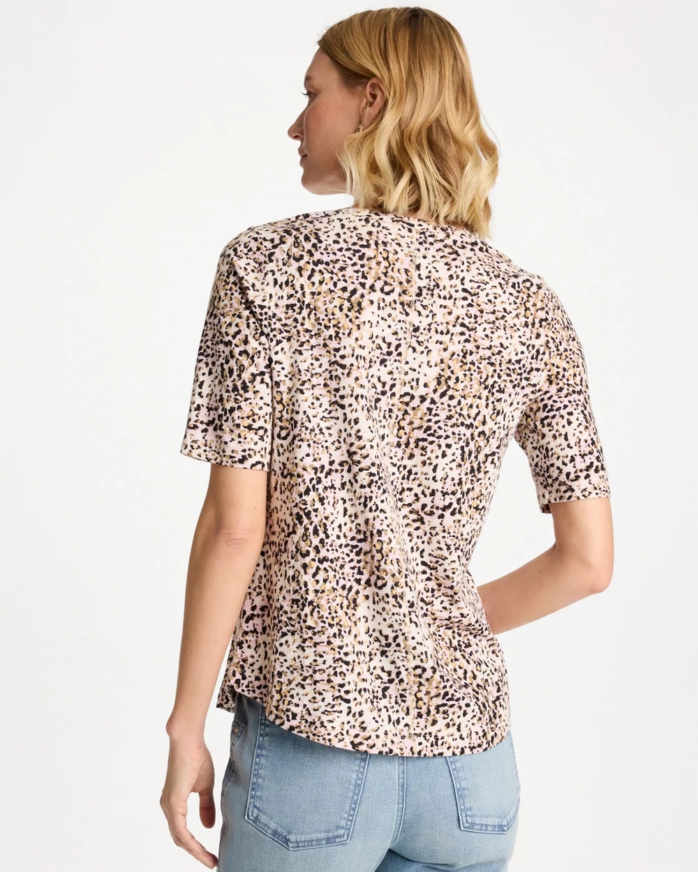 Chico's Premium | Printed Cotton Slub V-Neck Tee