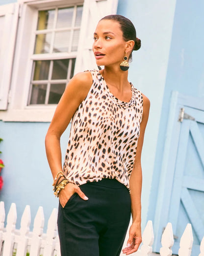 Chico's Latest | Animal Print Jersey Satin Tank Top