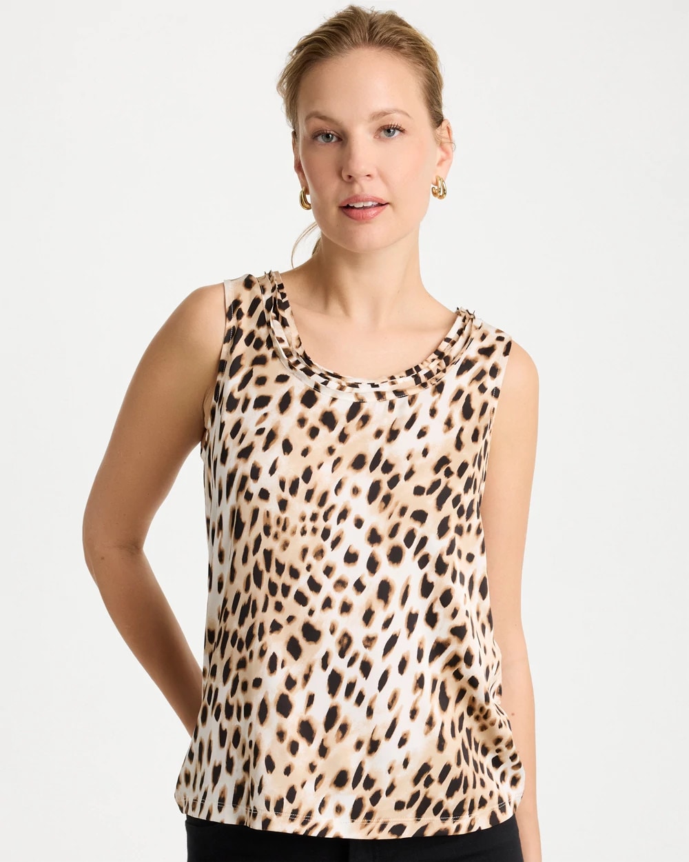 Chico's Latest | Animal Print Jersey Satin Tank Top