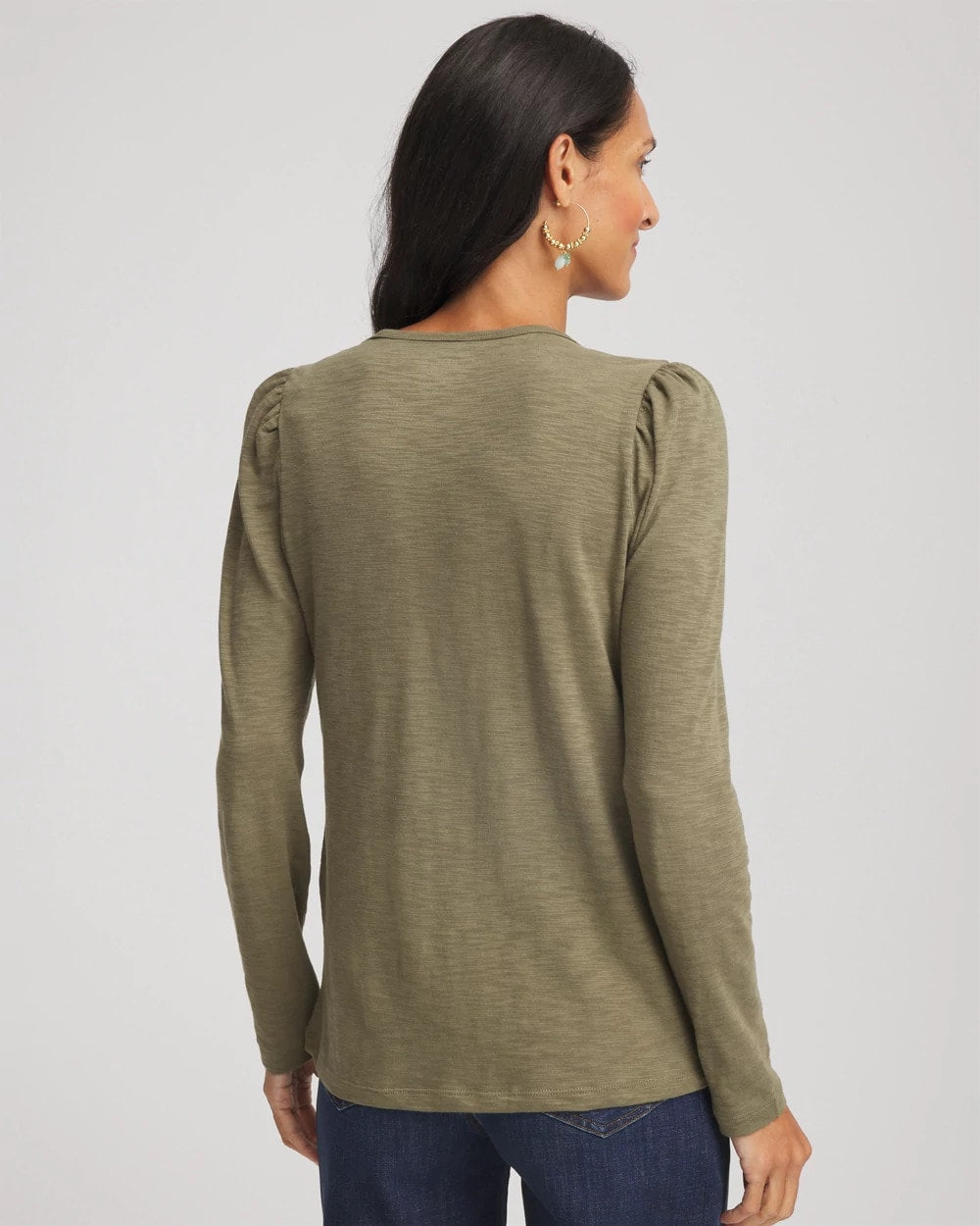 Chico's New | Slub Puff-Sleeve Tee
