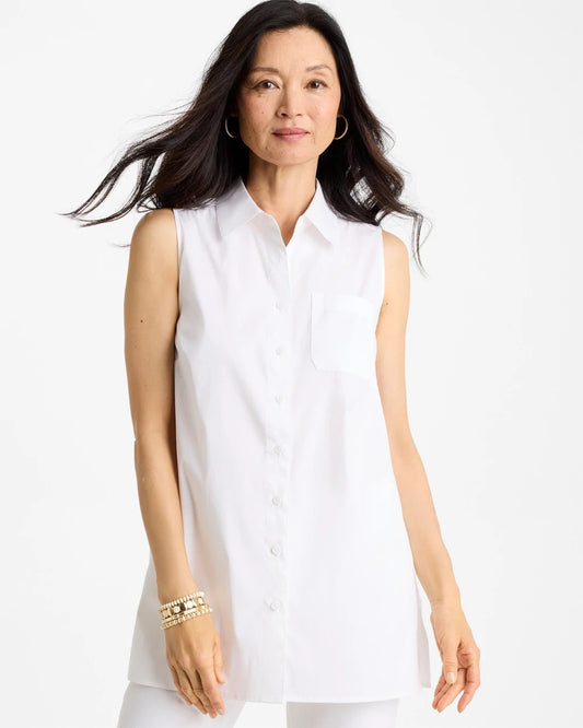 Chico's Signature | Poplin Cotton Collared Tunic