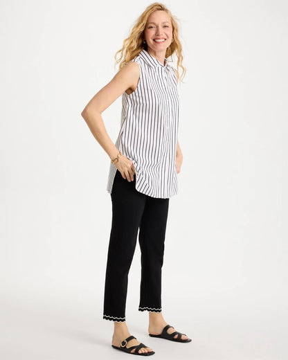 Chico's Best Price | Poplin Cotton Collared Striped Tunic