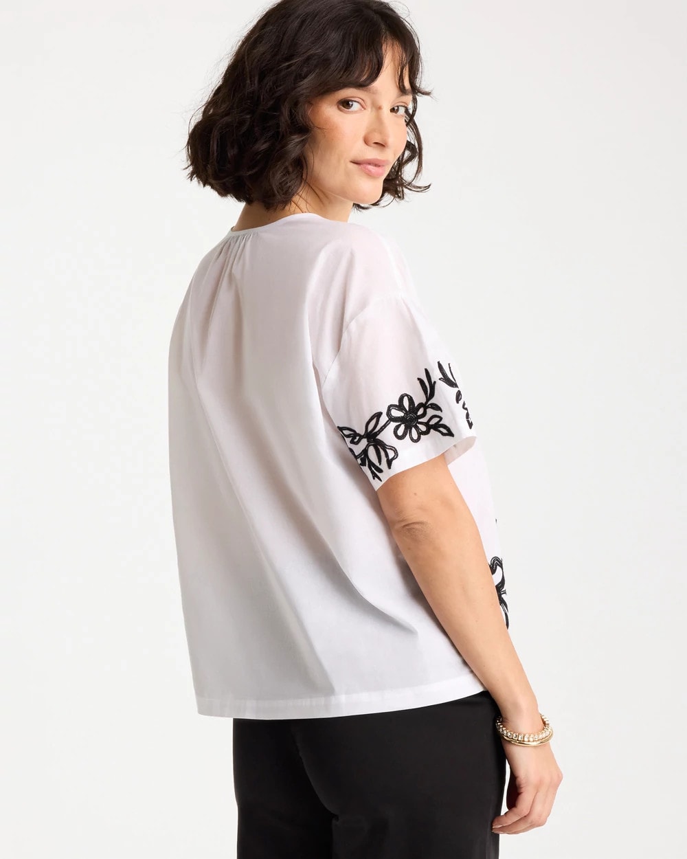 Chico's Best Price | Cotton Voile Applique Blouse