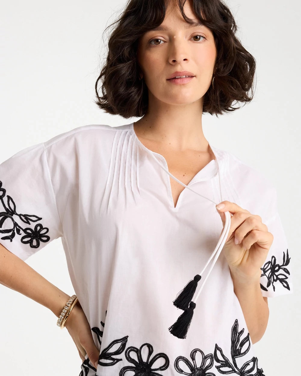 Chico's Best Price | Cotton Voile Applique Blouse