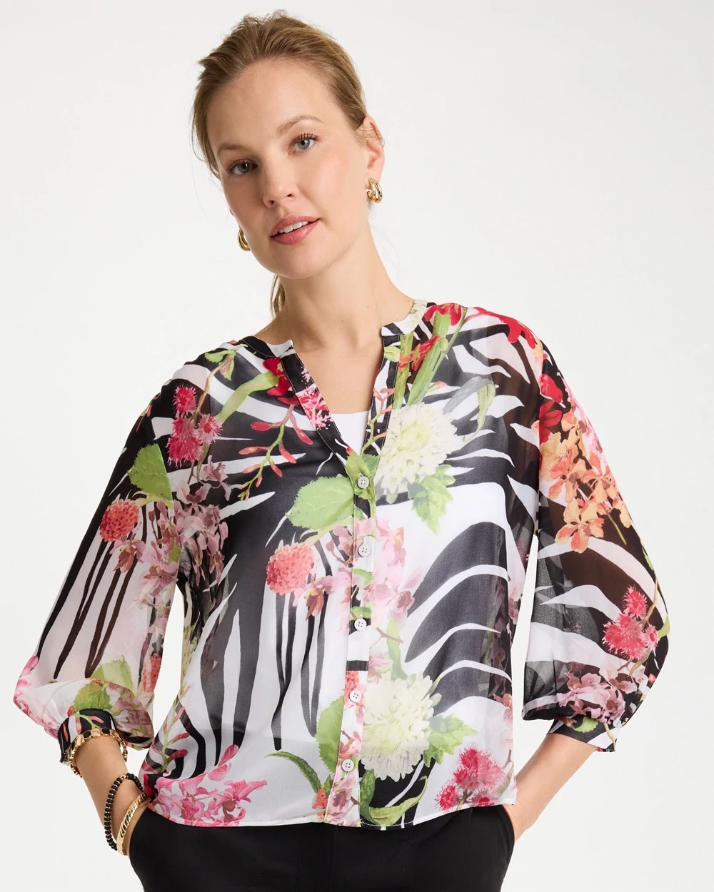 Chico's Customer Favorite | Georgette Lightweight Printed Blouse