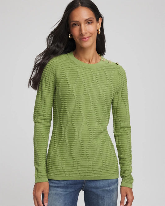 Chico's Best Seller | Button Shoulder Crewneck Pullover