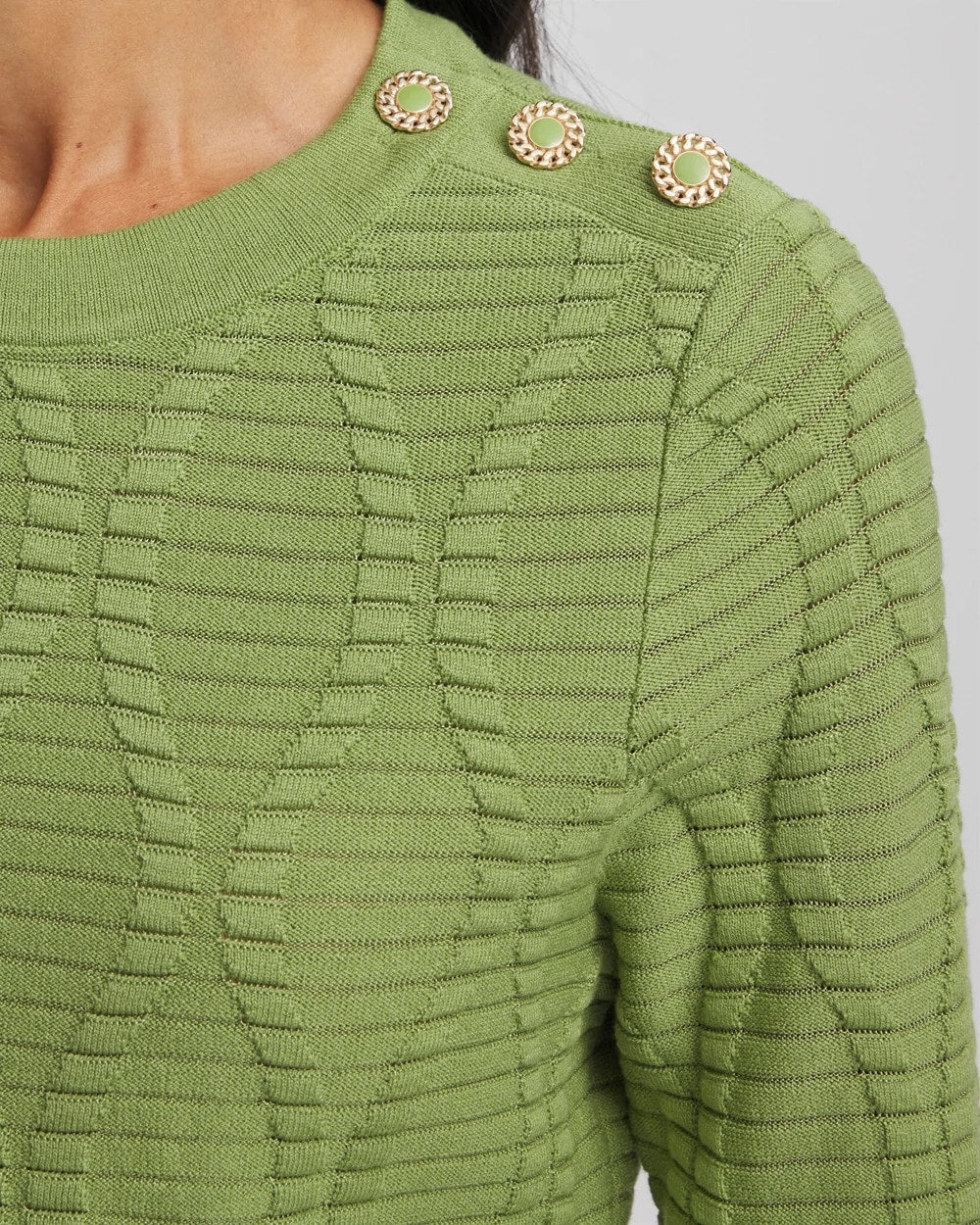 Chico's Best Seller | Button Shoulder Crewneck Pullover