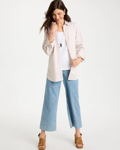 Chico's Latest | No Iron™ Stretch Neutral Gingham Shirt