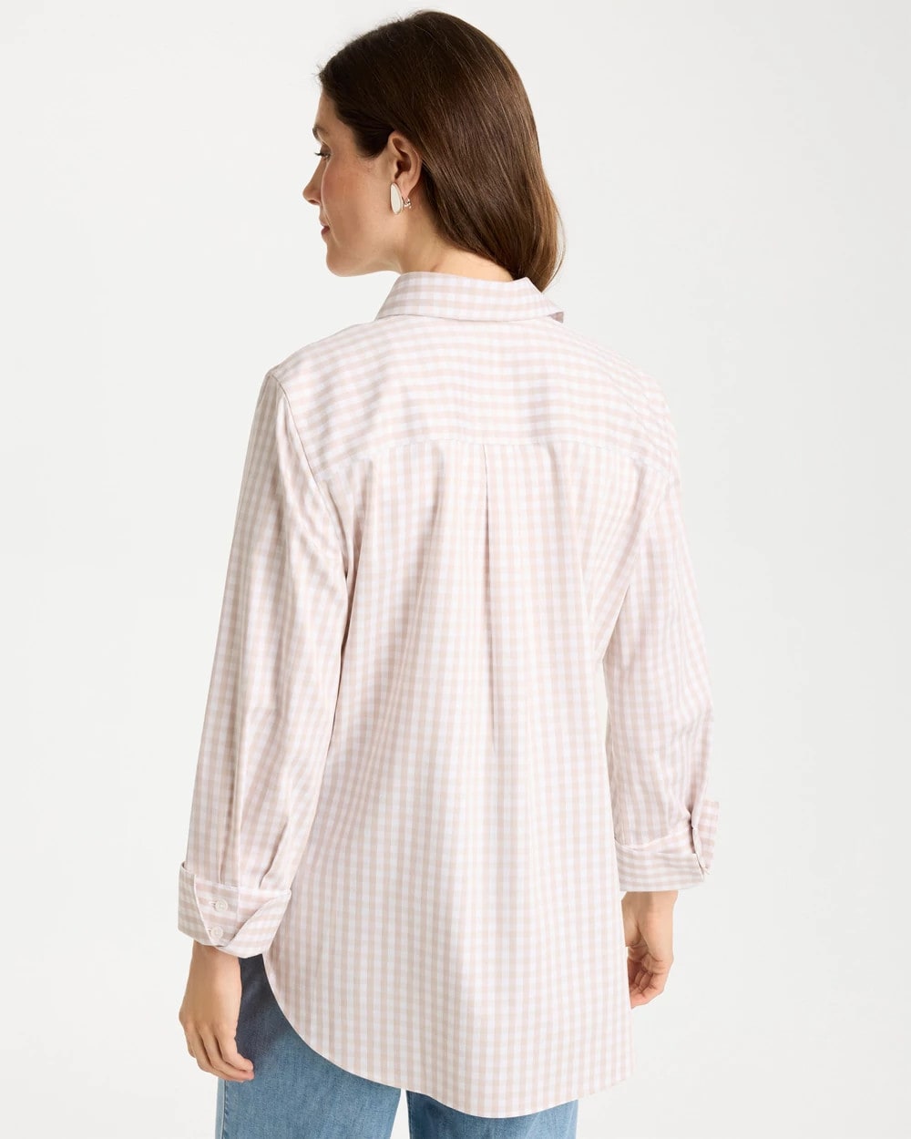 Chico's Latest | No Iron™ Stretch Neutral Gingham Shirt