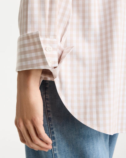 Chico's Latest | No Iron™ Stretch Neutral Gingham Shirt