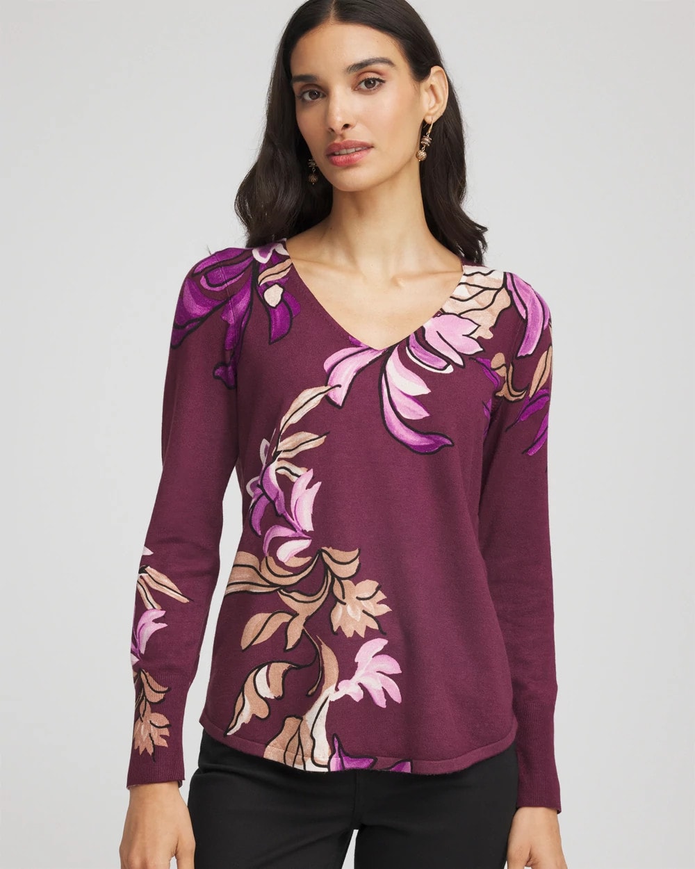 Chico's Premium | Ella V-Neck Artisanal Pullover Sweater