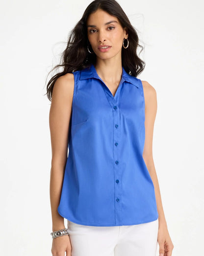 Chico's Special Offer | Cotton-Blend Classic Sleeveless Shirt