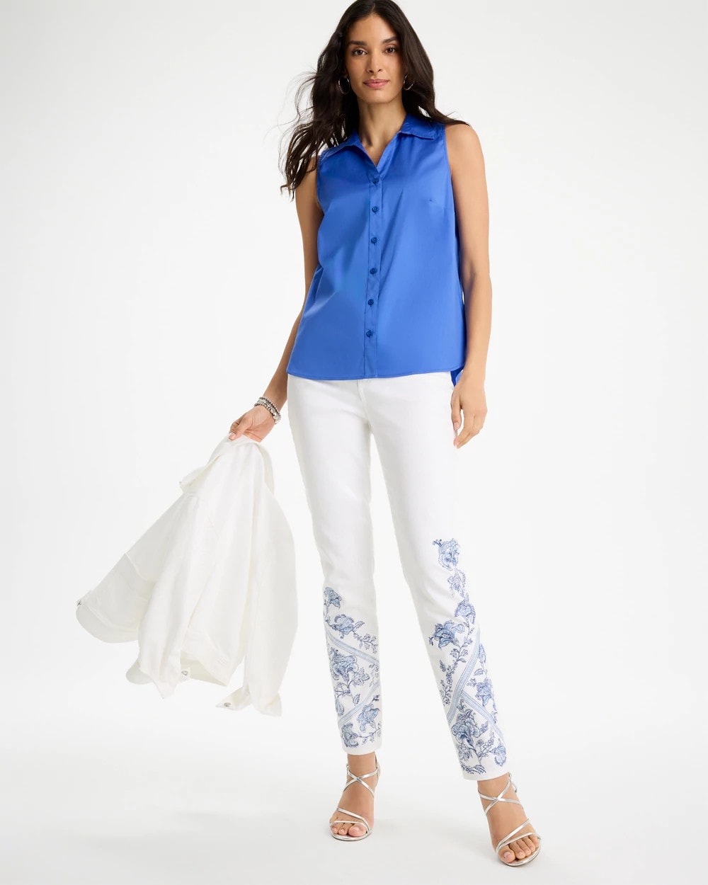 Chico's Special Offer | Cotton-Blend Classic Sleeveless Shirt