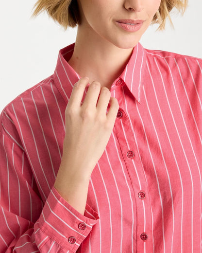 Chico's Quality | Cotton Voile Collared Striped Shirt