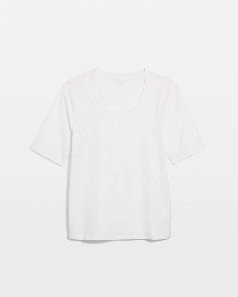 Chico's Great Value | Sequin Embroidered Floral Tee