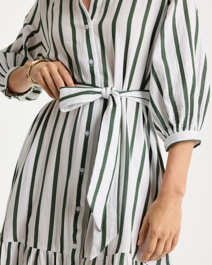 Chico's Trusted | Striped Cotton-Gauze Shirtdress