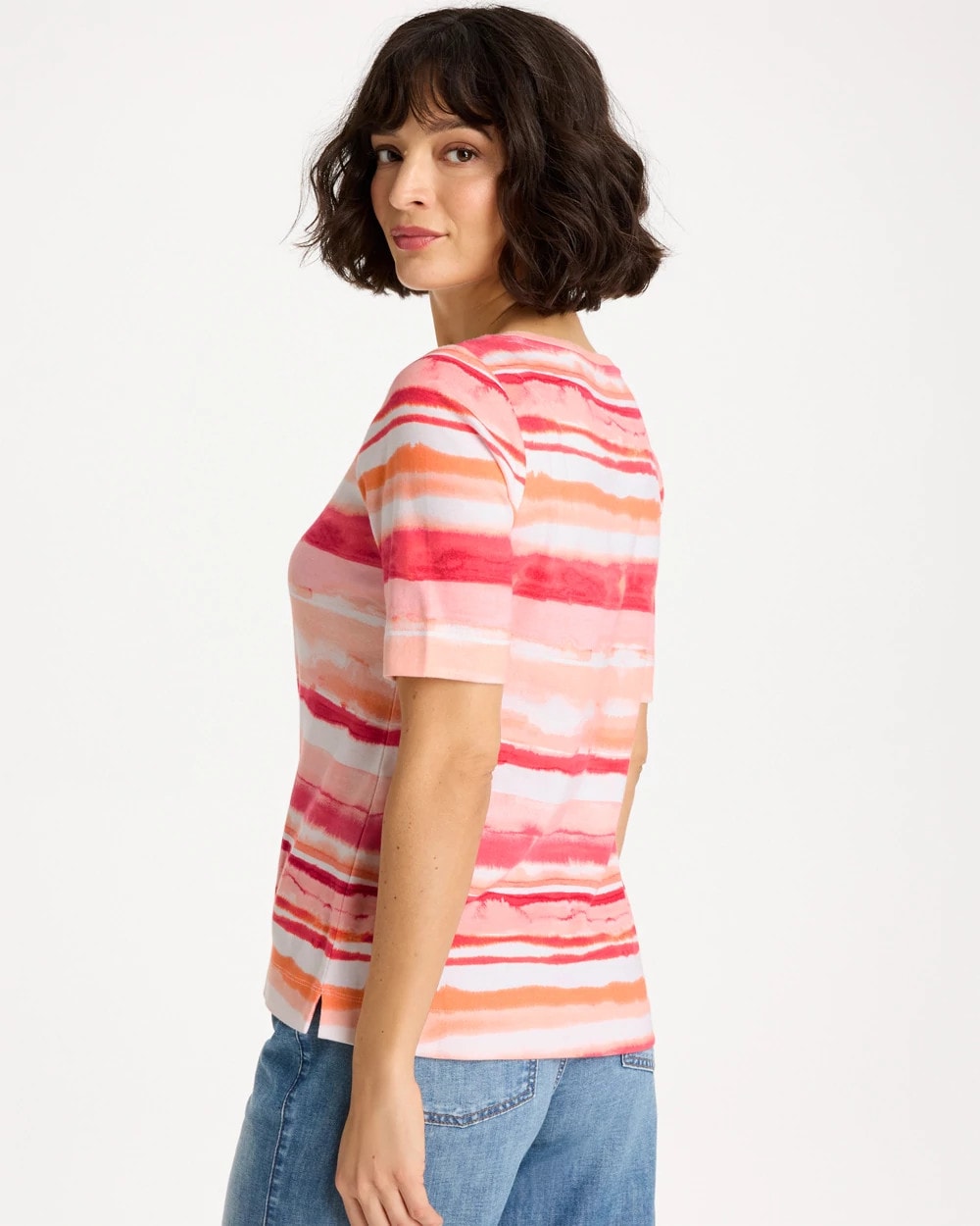 Chico's Deals | Grotto Mist Pima Elbow Sleeve Tee