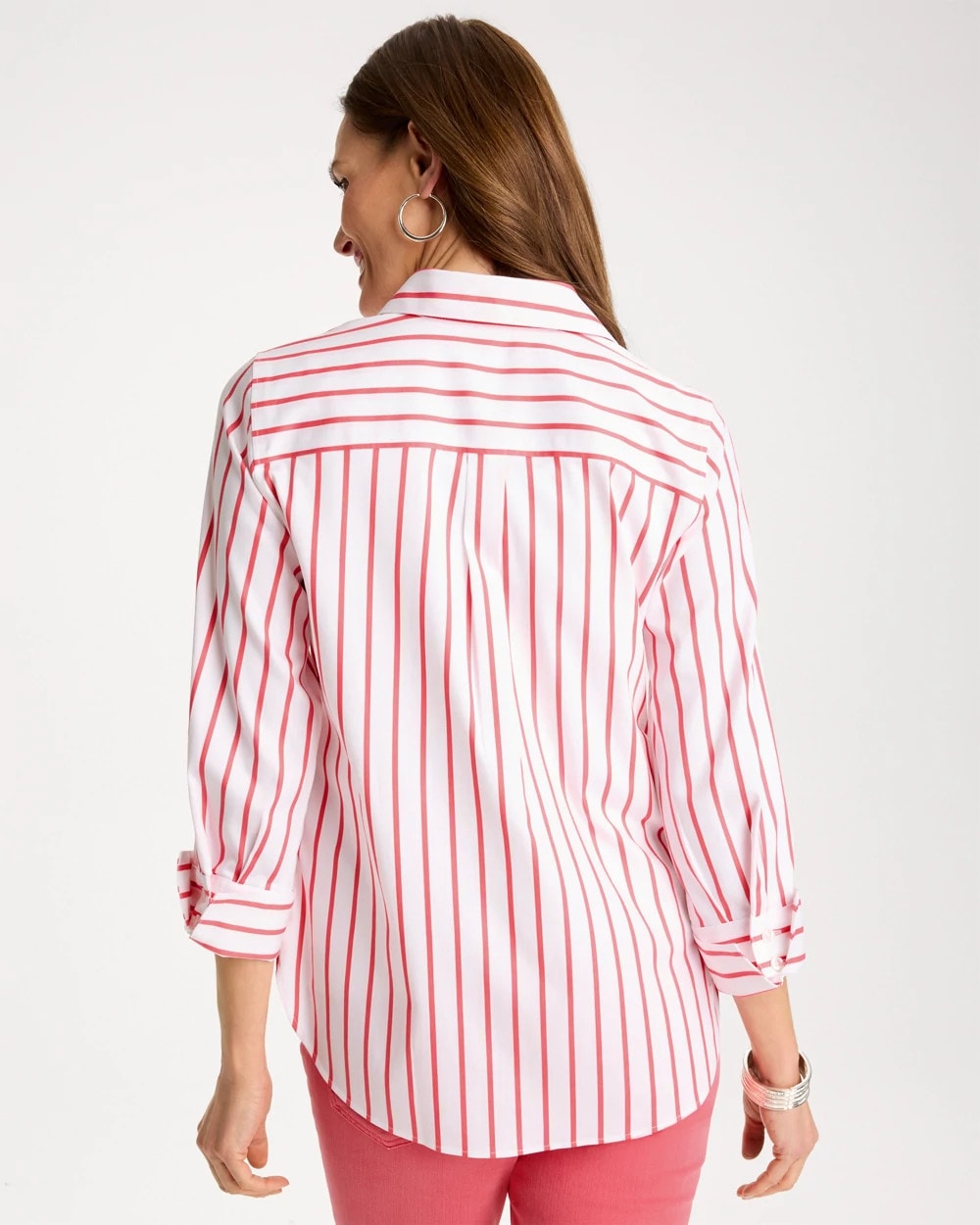 Chico's Signature | No Iron™ Stretch Striped Shirt