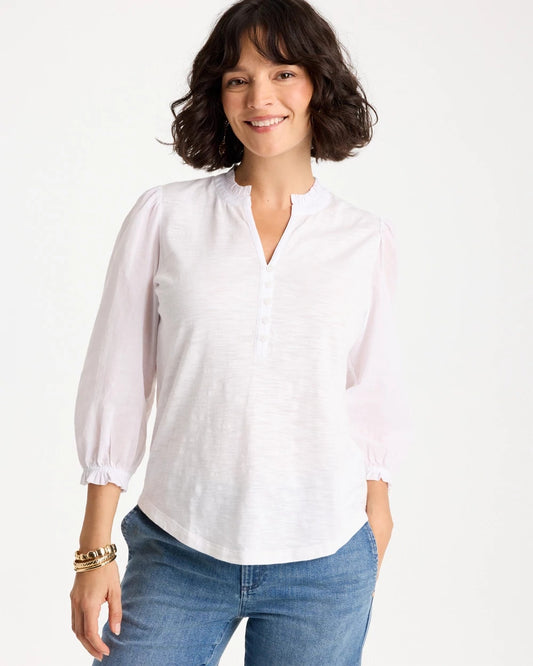 Chico's Trending | Ruffled V-Neck 3/4 Sleeve Top