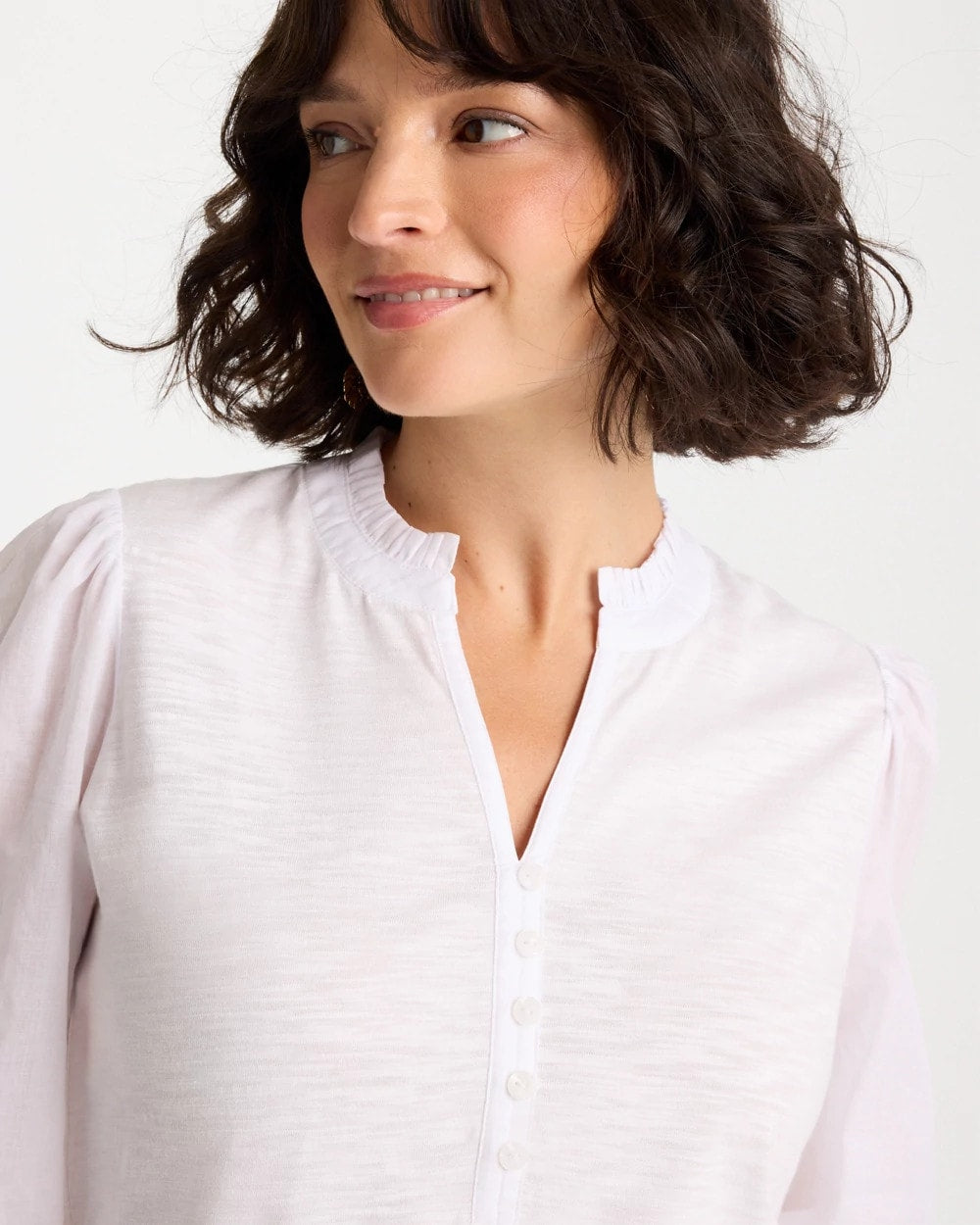 Chico's Trending | Ruffled V-Neck 3/4 Sleeve Top