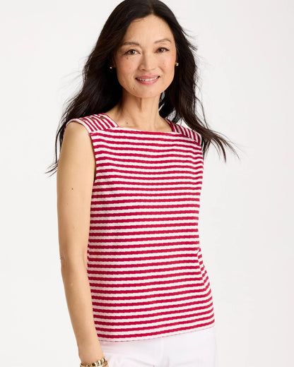 Chico's Hot Sale | Cotton Striped Button Tee