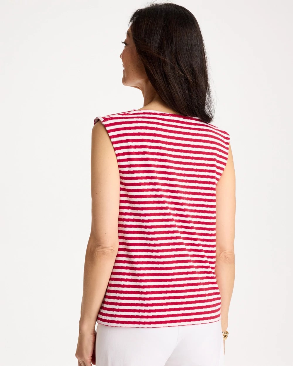 Chico's Hot Sale | Cotton Striped Button Tee