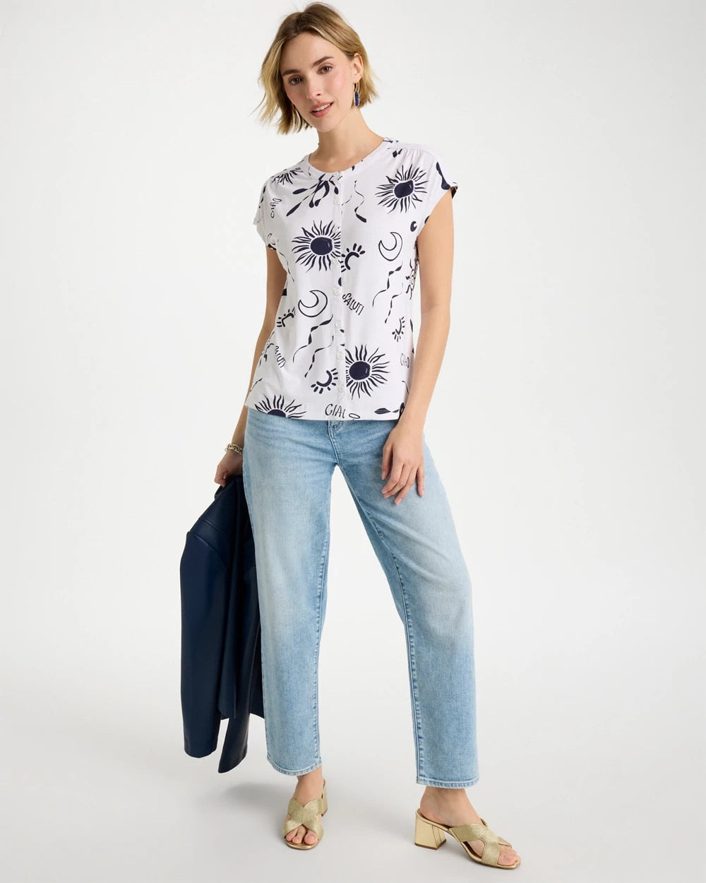 Chico's Signature | La Playa Refined Button Tee