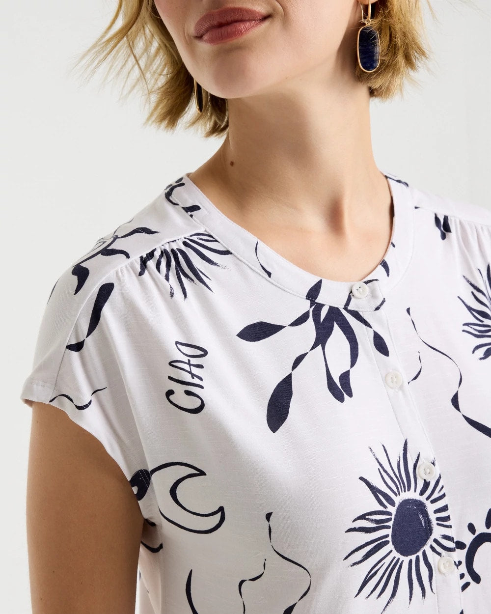 Chico's Signature | La Playa Refined Button Tee