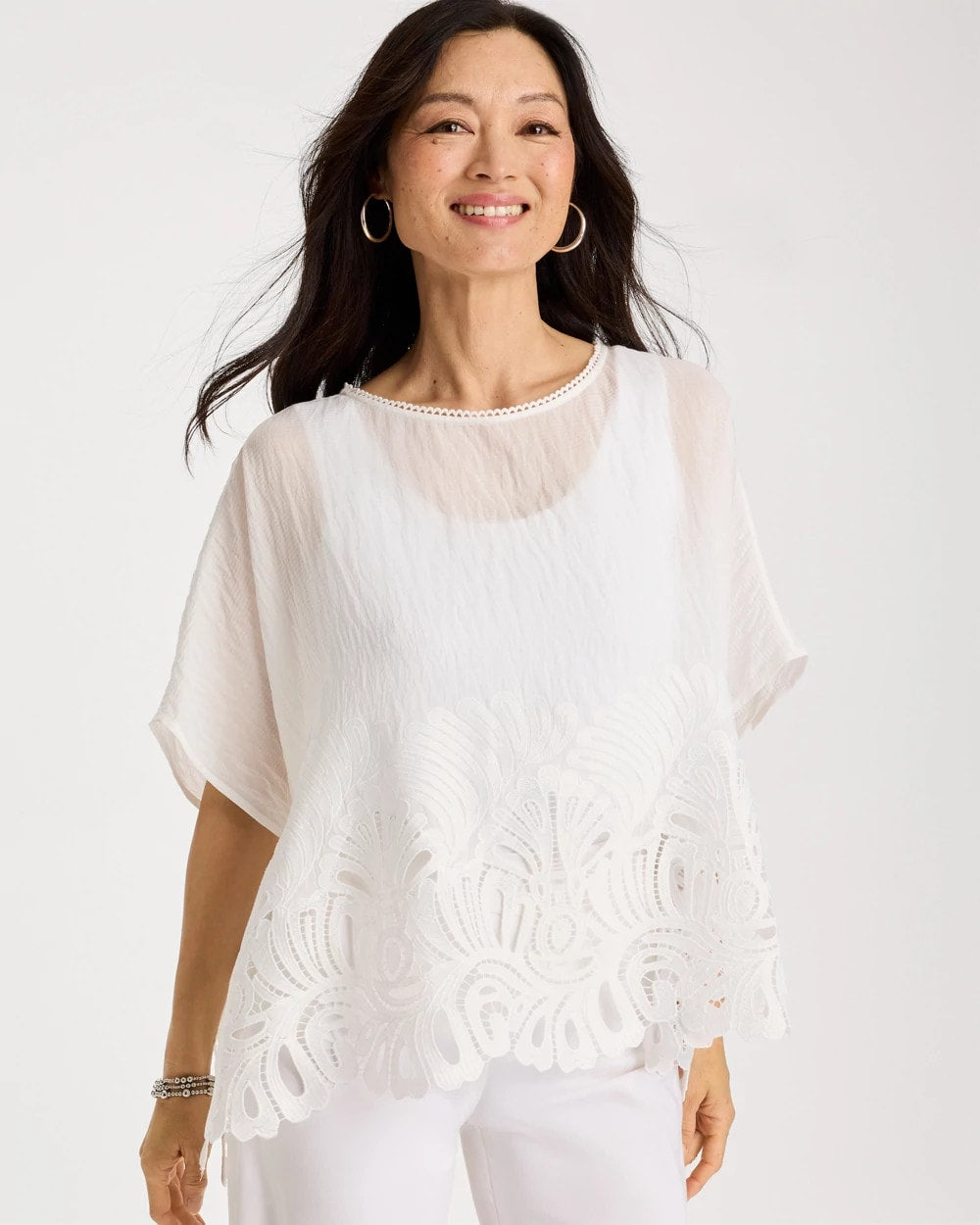 Chico's Featured | Crochet Lace Hem Poncho
