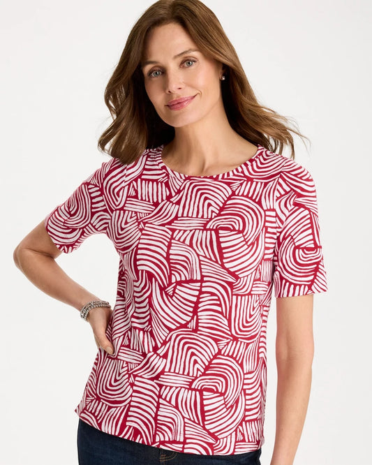 Chico's Featured | Geo Pima Elbow Sleeve Tee