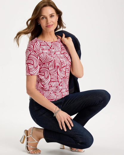 Chico's Featured | Geo Pima Elbow Sleeve Tee