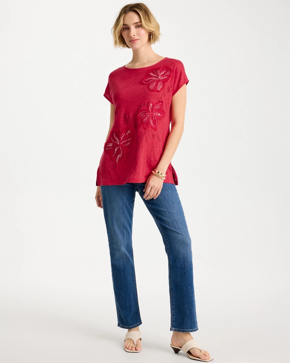 Chico's Hot Sale | Linen Embellished Sequin Tunic