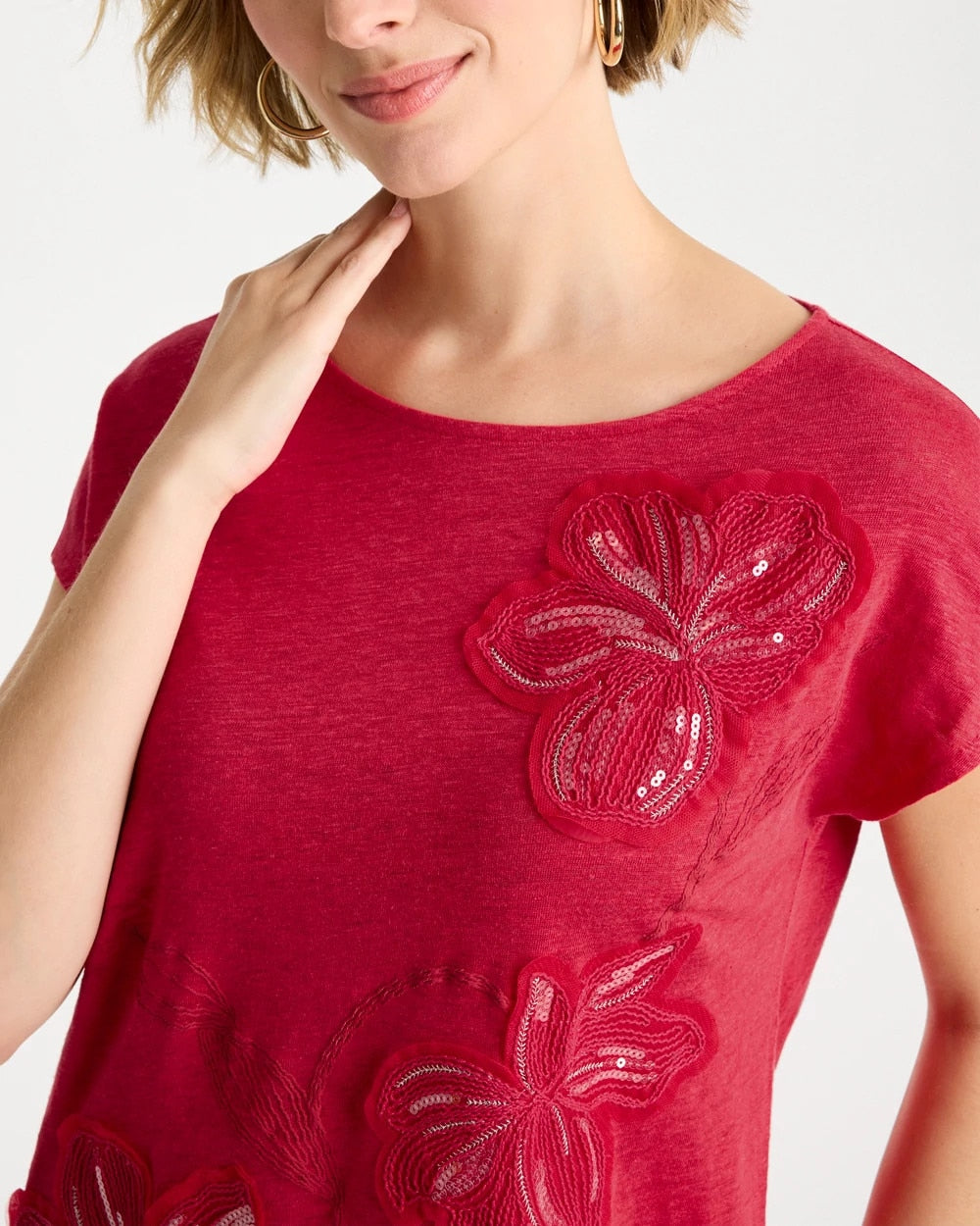 Chico's Hot Sale | Linen Embellished Sequin Tunic