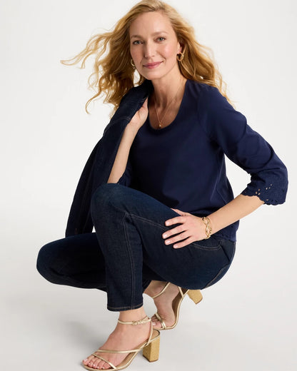 Chico's Special Offer | Embroidered Hem Top