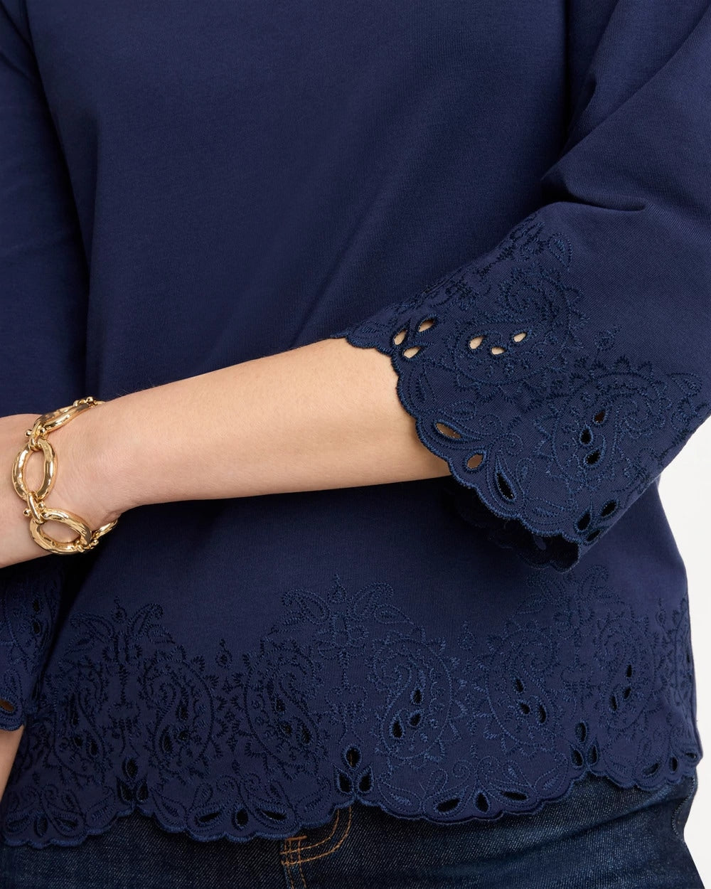 Chico's Special Offer | Embroidered Hem Top