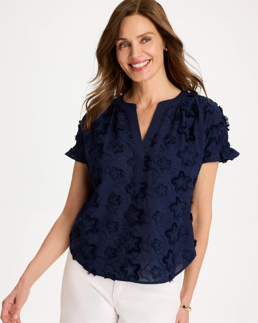 Chico's Trending | Cotton Embroidered Americana Star Blouse