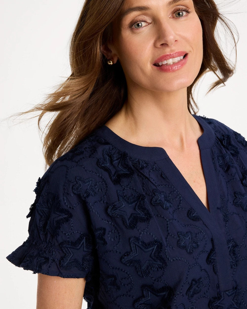 Chico's Trending | Cotton Embroidered Americana Star Blouse