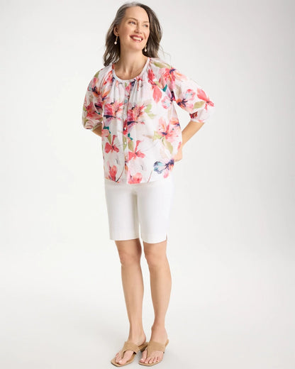 Chico's Classic | Cotton Voile Croix Collage Blouse